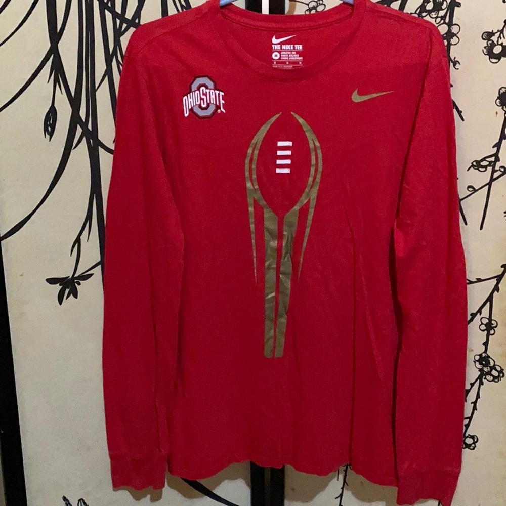 VTG Nike Ohio State Buckeyes Red T Shirt W/Logo Buckeye Nation Adult